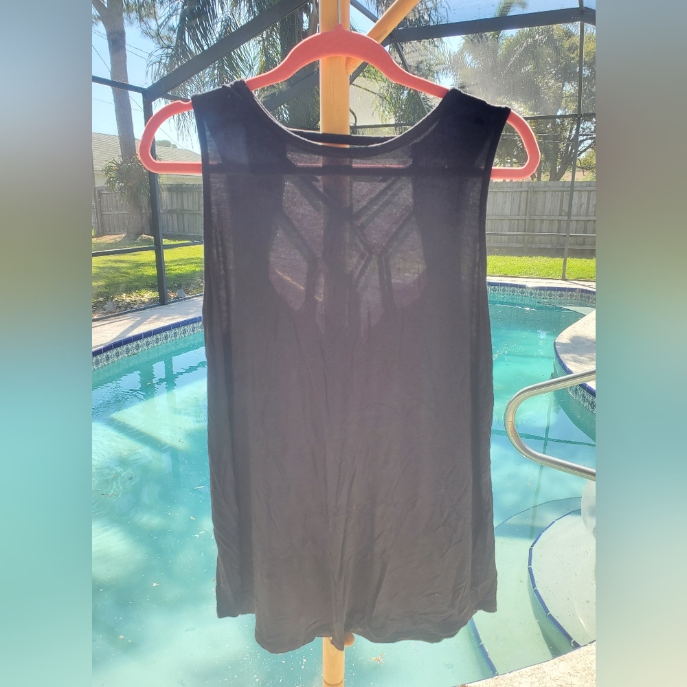 Maurices Size XL Dressy Tank Top with Detailed Crocheted Back